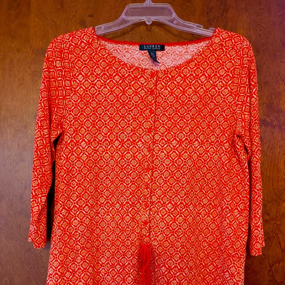 100% cotton Ralph Lauren long sleeve top Womens size Large